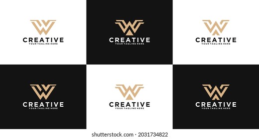 una colección de la carta inicial con el logotipo inspirarse en el diseño de moda, negocios y tecnología