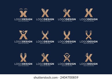 Collection of initial letter X building logo designs.