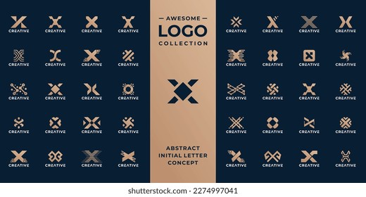 collection of initial letter X logo design template.