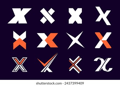 collection of initial letter X logo design template