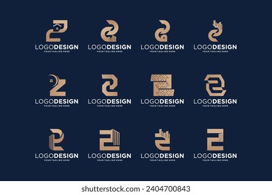 Collection of initial letter Z building logo designs.