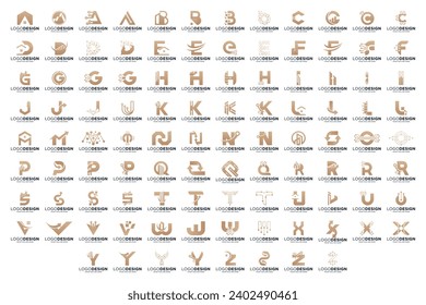 collection of initial letter a to z logo design.