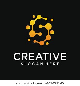 Collection of initial s monogram logo technology element design template for company