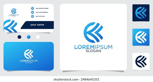 collection of initials letter K abstract monogram with gradient colors logo design business card template