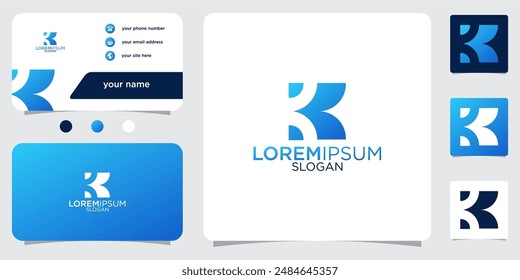 colección de iniciales letra K monograma abstracto con gradiente colores logo diseño tarjeta de visita Plantilla