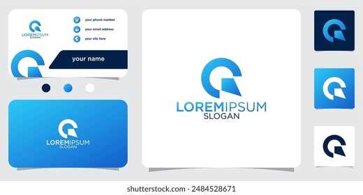 collection of initials letter Q abstract monogram with gradient colors logo design business card template
