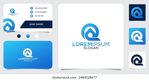 collection of initials letter Q abstract monogram with gradient colors logo design business card template