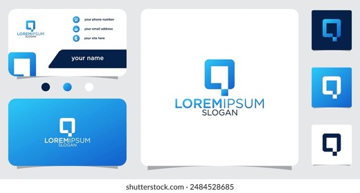 collection of initials letter Q abstract monogram with gradient colors logo design business card template