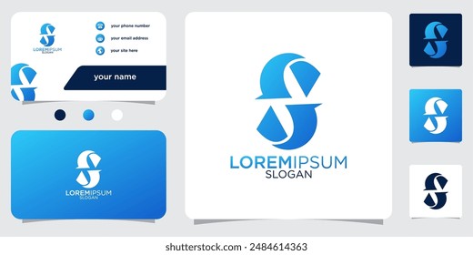 collection of initials letter s abstract monogram with gradient colors logo design business card template