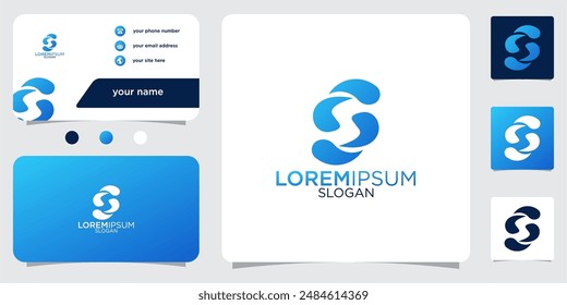 Kollektion der Initialen Brief S abstraktes Monogramm mit Farbverlauf Logo Design Visitenkarte Vorlage