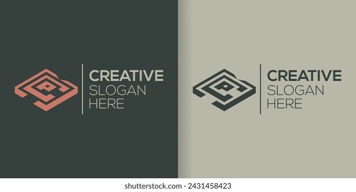 collection of Initials or Letters M, C and P with squares for logo design inspiration - Vector