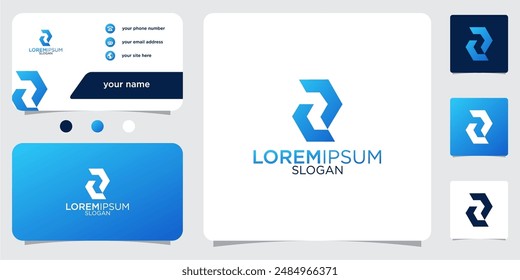 collection of initials R letter abstract monogram with gradient colors logo design business card template