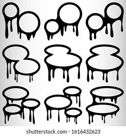 Collection of ink blots for your design. Isolated on a white background. Grunge design element. Vector illustration.