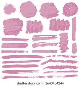 Collection of ink, brush strokes, brushes, lines, grungy. Dirty elements of decoration, boxes, frames