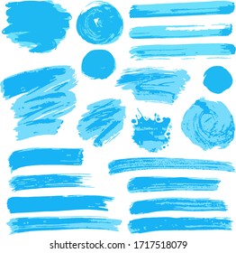 Collection of ink, brush strokes, brushes, lines, grungy. Dirty elements of decoration, boxes, frames