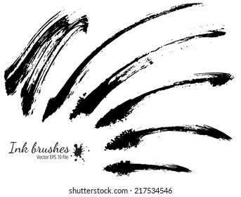 Collection of ink brushes