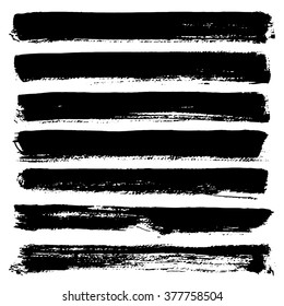 Collection of ink brushes/ black banners. Vector illustration