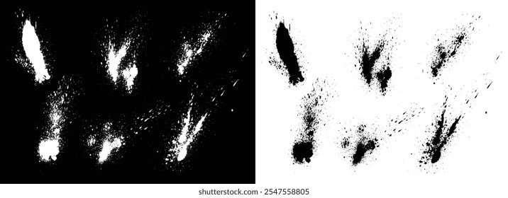 Colección de tinta textura grunge color blanco y negro Vector salpicadura de fondo de sangre