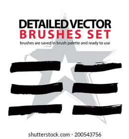 Collection of ink hand drawn brushes scanned and traced in highest quality, realistic daub brushstrokes.