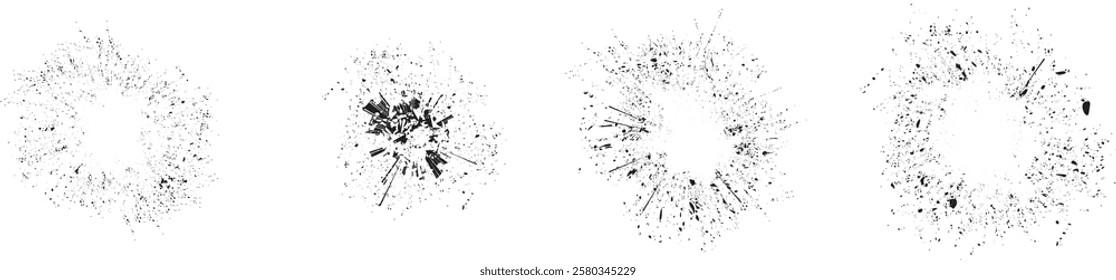 Collection of ink splashes for speckle effect .Set of Black Spray Blot of Ink. Place blobs, stains and splats in this pack over any object to create grunge effect .Spray paint drips .abstract vector.