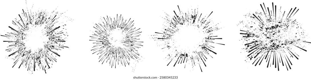 Collection of ink splashes for speckle effect .Set of Black Spray Blot of Ink. Place blobs, stains and splats in this pack over any object to create grunge effect .Spray paint drips .abstract vector.