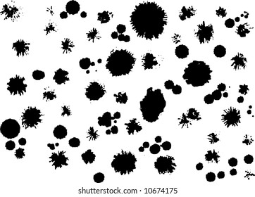 Colección de salpicaduras de tinta. Ilustración del vector