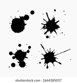 Colección de manchas de tinta. Forma abstracta de salpicadura de tinta