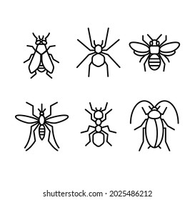 collection of Insect lines icon vector illustration