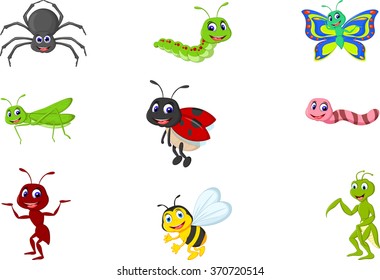 collection of insects cartoon