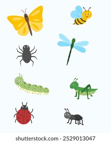 collection of insects, set of insects elements , insects cartoon