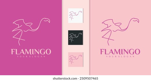 collection of inspiration for pink flamingo logo designs