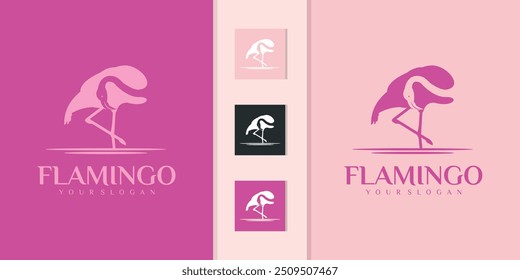 collection of inspiration for pink flamingo logo designs