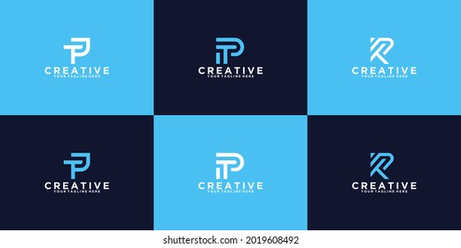 a collection of inspirational logo design initials with a combination of modern minimalist T and P letters