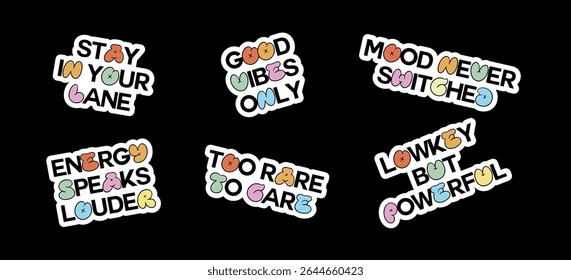 Collection of Inspirational Stickers with Positive Quotes