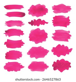Collection of intense red and pink oval brushstrokes