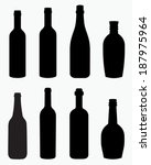 A collection of interesting alcohol, beer, liquor and wine bottle silhouettes. 