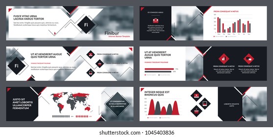 Collection internet banners templates for business communication. Elements of infographics for internet banner template, flyer template and presentations templates design. Vector Illustration. 