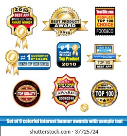Collection of internet certification award banner