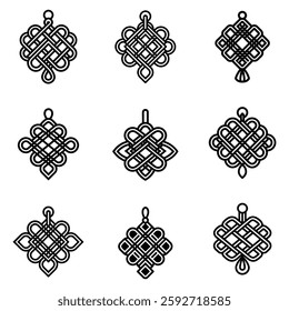 Collection of Intricate Chinese Knot Designs