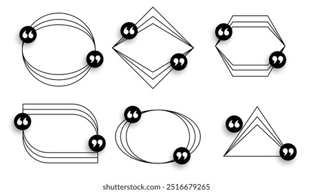 coleção de vetor de design de modelo de ícone de quadro de vírgula invertido