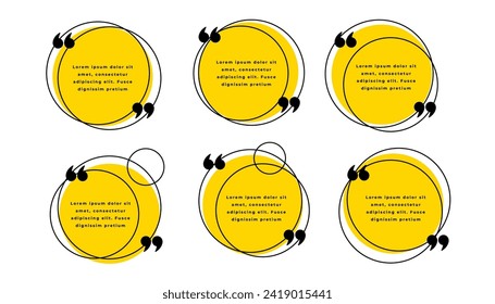 collection of inverted comma mark bubble icon for web content vector 