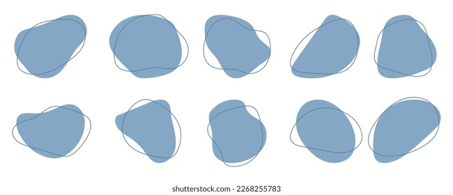 Collection of irregular round blots forming graphic elements in pastel colors