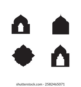 Collection of Islamic Architectural Archways Silhouettes
