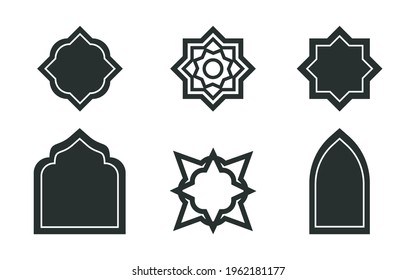 collection of Islamic frame shapes for graphic design