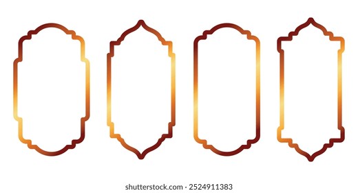 collection of islamic frames forming a gold badge