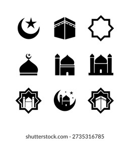 Collection of Islamic icons vector design