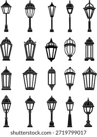 Linterna islámica de la colección aislada, lámpara árabe con la luz, día de fiesta musulmán, ayuno islámico