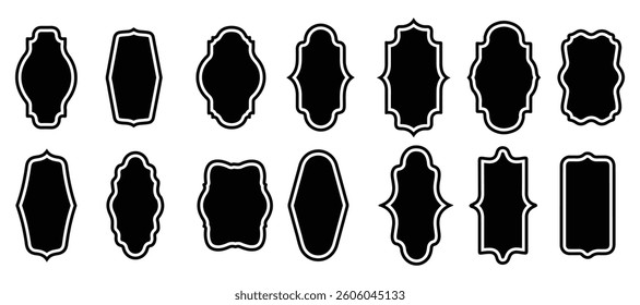 Collection of Islamic vector shape of a window or door arch. Arab frame set vector. Ramadan kareem silhouette design element vector illustration