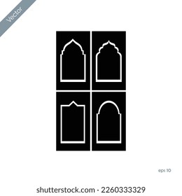 Colección de ventanas y arcos islámicos en estilo oriental