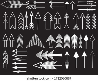 collection of isolate wniate arrow. Design elements